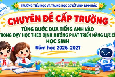 TRƯỜNG TH VÀ THCS VĨNH BÌNH BẮC TỔ CHỨC SINH HOẠT CHUYÊN ĐỀ: TỪNG BƯỚC ĐƯA TIẾNG ANH VÀO TRONG DẠY HỌC THEO ĐỊNH HƯỚNG PHÁT TRIỂN NĂNG LỰC HỌC SINH
