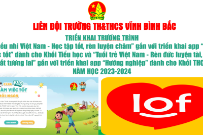 Liên đội TH&THCS Vĩnh Bình Bắc triển khai chương trình “Thiếu nhi Việt Nam – Học tập tốt, rèn luyện chăm”