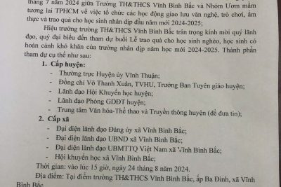 THƯ MỜI DỰ LỄ TRAO QUÀ CHO HỌC SINH NGHÈO NĂM HỌC 2024-2025