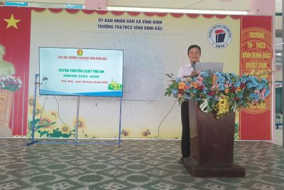 LIÊN ĐỘI TRƯỜNG TH&THCS VĨNH BÌNH BẮC TỔ CHỨC TUYÊN TRUYỀN LUẬT TRẺ EM NĂM HỌC 2025-2026